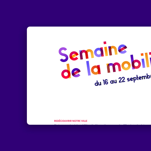 Semaine de la mobilité  –  du 16 au 22 septembre 2020